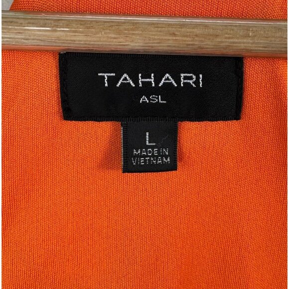 Tahari asl bohemian floral colorful relaxed satin maxi dress orange - Picture 2 of 10